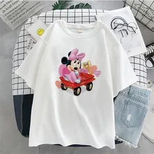 

New Products Funny Disney Mickey Mouses Women T-shirts Comfort Cartoon Female Teeshirts Summer Top Short Sleeves Gifts For Girls
