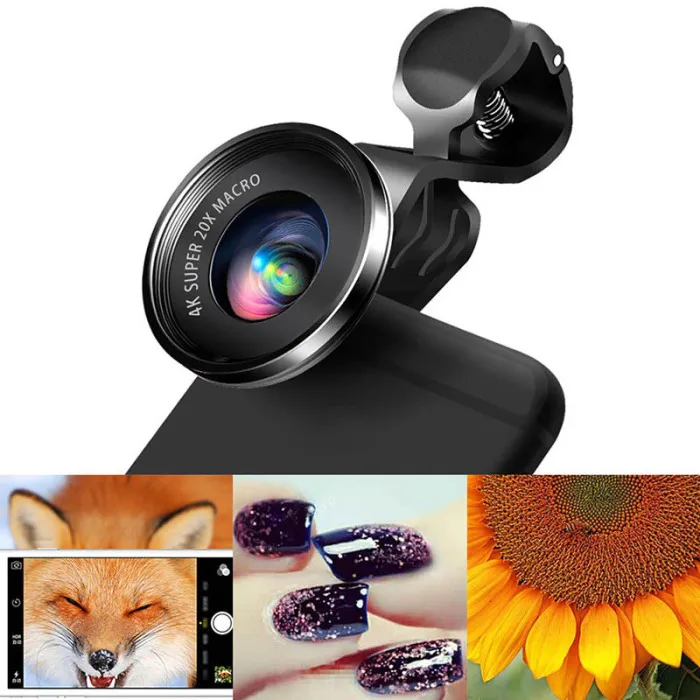 Mini 4K HD Super 20X Micro Phone Lens Wide Angle for Smartphone Camera GV99