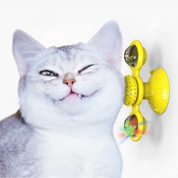 

Fashion windmill Bell cat toy Turntable Teasing Interactive cat toys with Catnip Tickle Pet ball toys Cat Pet Supplies CWJB03