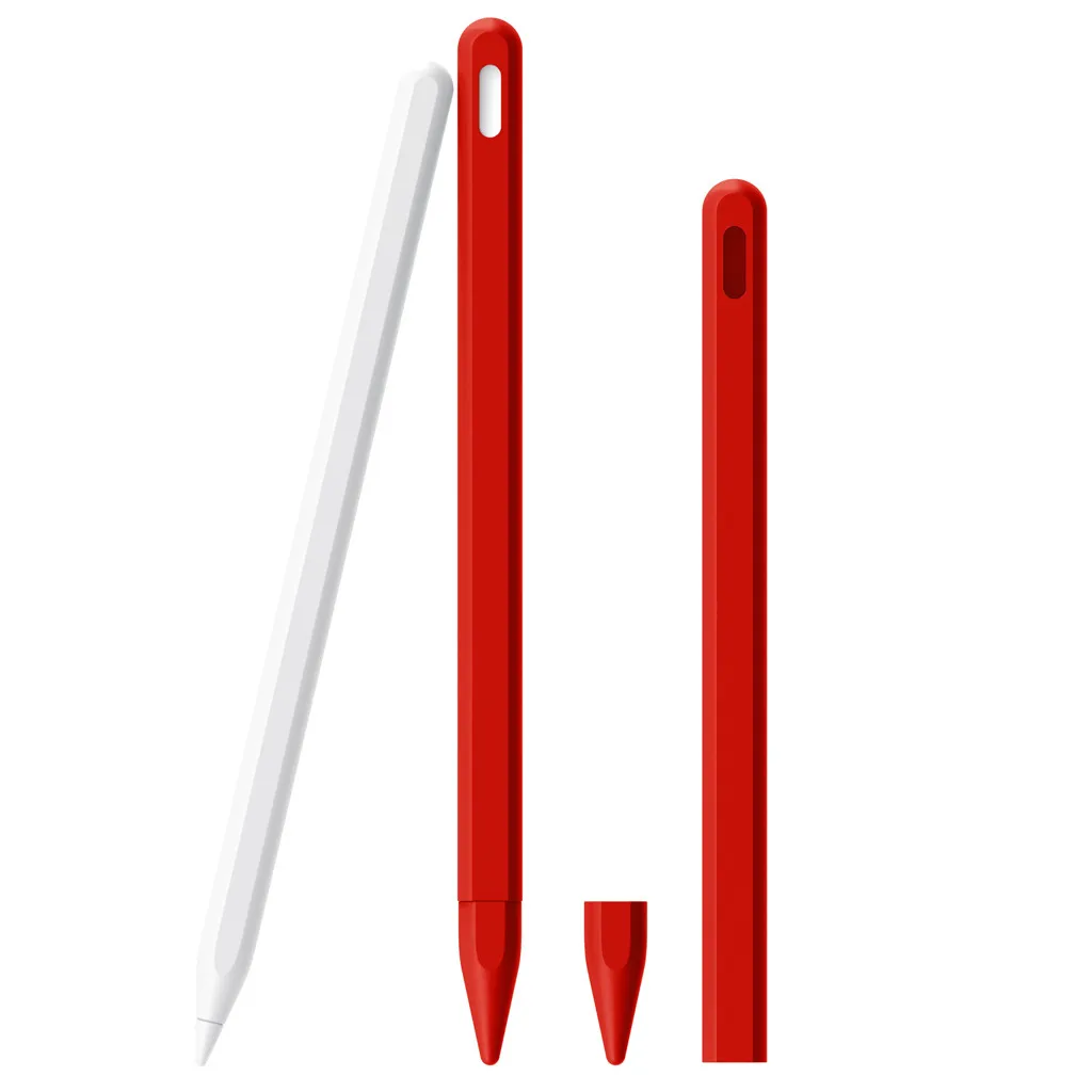 RD Touch stylus pen cover Elastic Protective Silicone Sleeve Grip Skin Cover Case For Apple Pencil 2 - Colors: RD