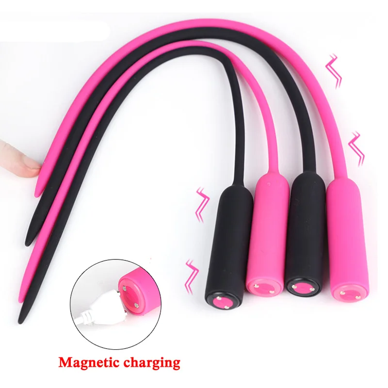 New Charging Horse Eye Urethral Stick 10-Frequency Vibrator Stimulation Penis Plug Male Masturbator Long Urethral Blockage