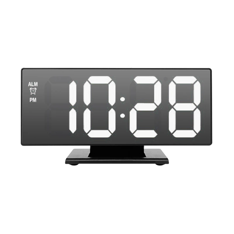 Светодиодный Будильник цифровой многофункциональный зеркало Повтор времени дисплей ночной Настольный ЖКД светильник офисный USB кабель цифровые часы