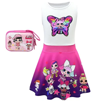 

Kids Dresses for Girls 2019 Summer Cute Lol Princess Dress Cartoon Children's Clothes Sleeveless Kids Clothing Vestidos for Girl