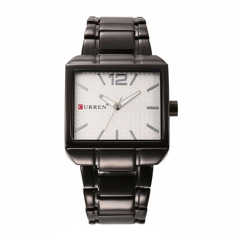 

Fashion Stainless Steel Man Business Watch Simple Square Dial Analog Quartz Wristwatches Classic Alloy Case Male Quartz Watch