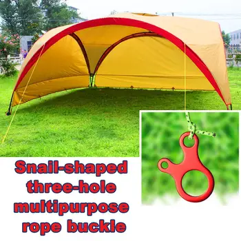 

10pcs Outdoor Aluminum Alloy Hiking Quick Knot Camping Tent Buckle Line Runner Fastener Tightening Accessories Wind Rope 3 Hole