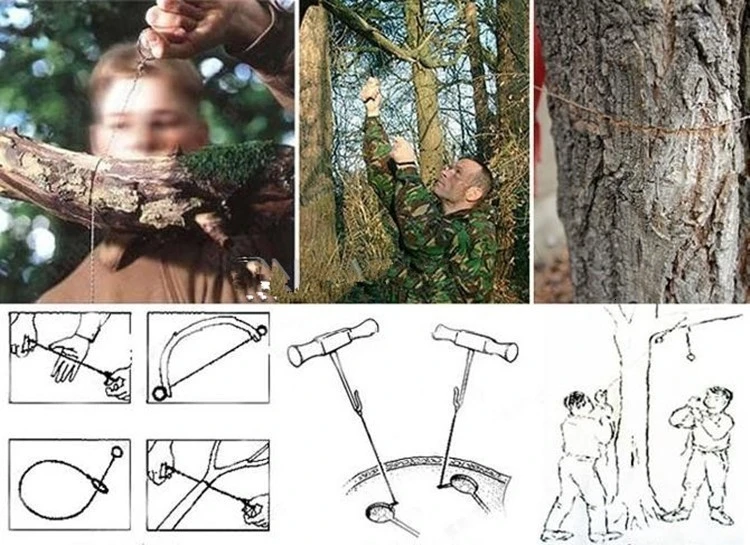 Стальная проволока, пила для походов, кемпинга, высокопрочная охотничья ловушка, резная пила для прокрутки, струнные пилы, инструмент для выживания на открытом воздухе