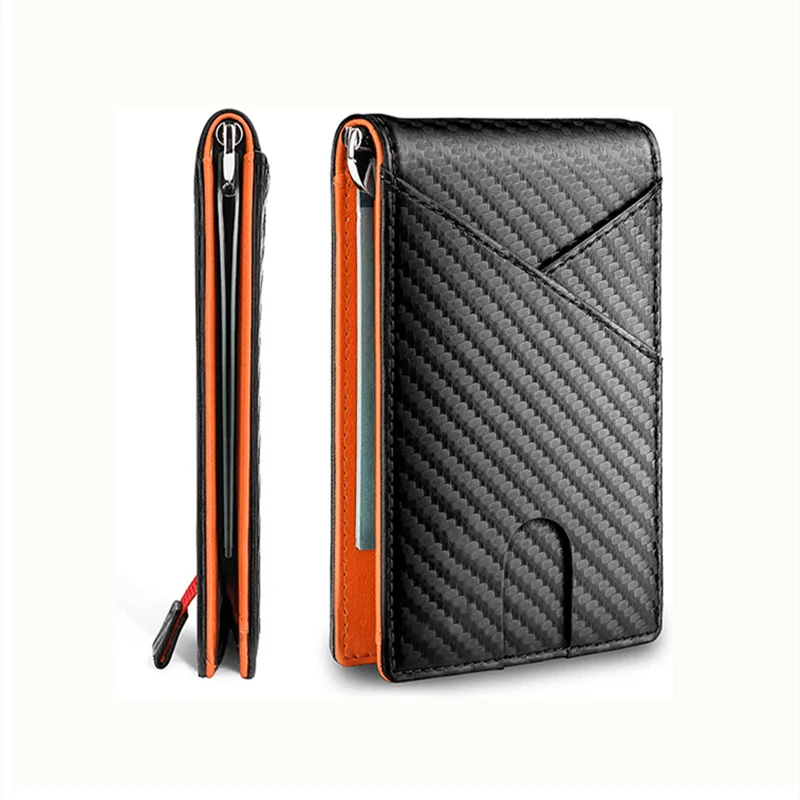 SEMORID minimalist men's ultra-thin wallet with wallet, RFID blocking front pocket pu men's wallet