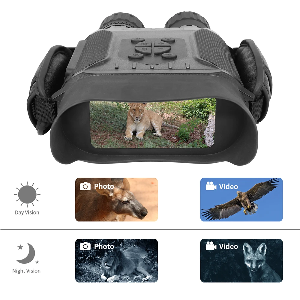 

NV-900 Night Vision IPX4 HD 720P Hunting Binoculars 400M Range 5X Big Screen Time Lapse 32G Infrared Telescope Monocular