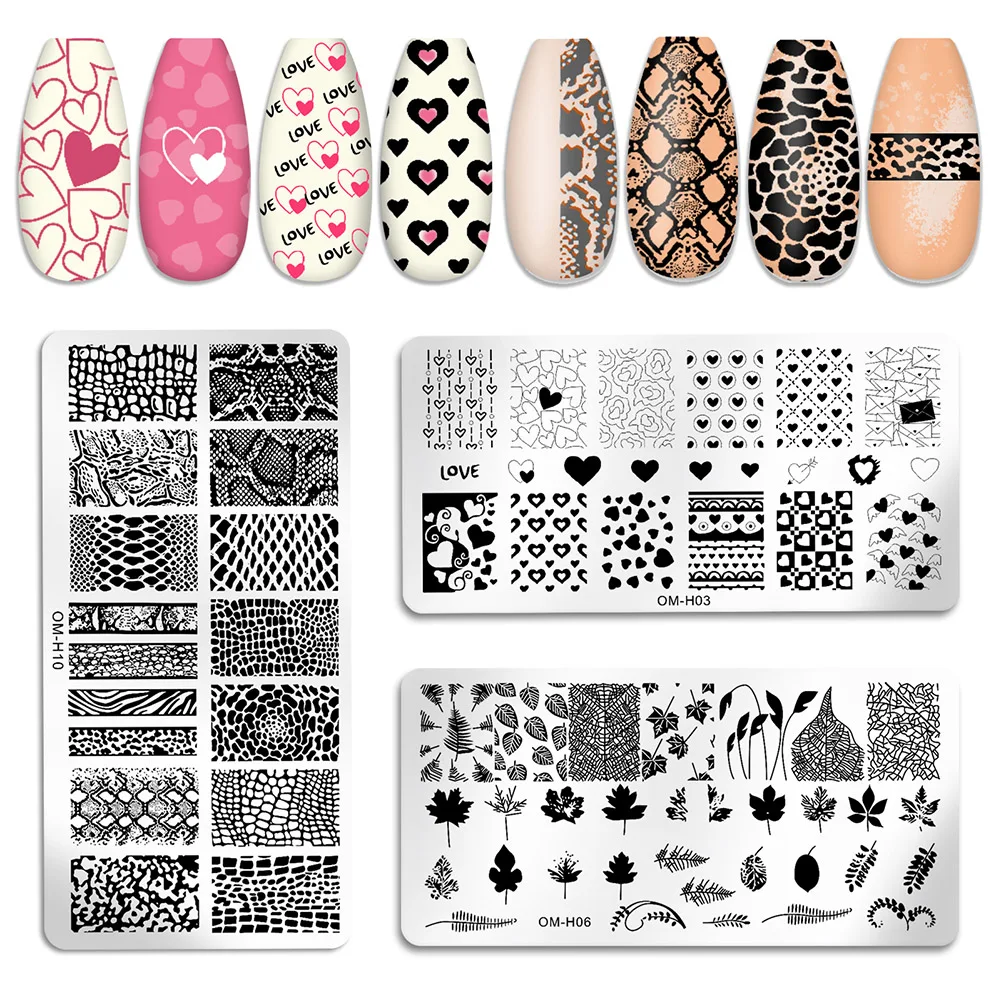 Nail Stickers Art Stamping Template Butterfly Leaves Floral Heart Stamp Plate Stencil Reusable Metal Manicure Nail Accessories