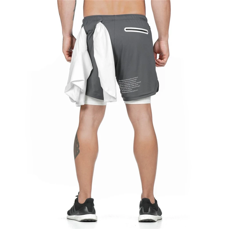 GANYANR Men Running Shorts Gym Sport Crossfit Fitness Training Basketball Sportswear Jogging 2 In 1 Soccer Workout Quick Dry