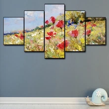 Canvas Art Oil Painting Ocean of flowers Flowers on the hillside Art Poster Picture Wall Decor Home Decoration For Living room Canvas Art Oil Painting Ocean of flowers Flowers on the hillside Art Poster Picture Wall Decor Home Decoration For Living room