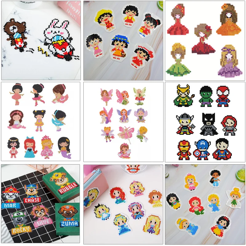 

DIY Mini-Patterns Diamond Embroidery Princess Diamond Painting For Children Round Diamond Sticker For Cup Book Phone Decoration