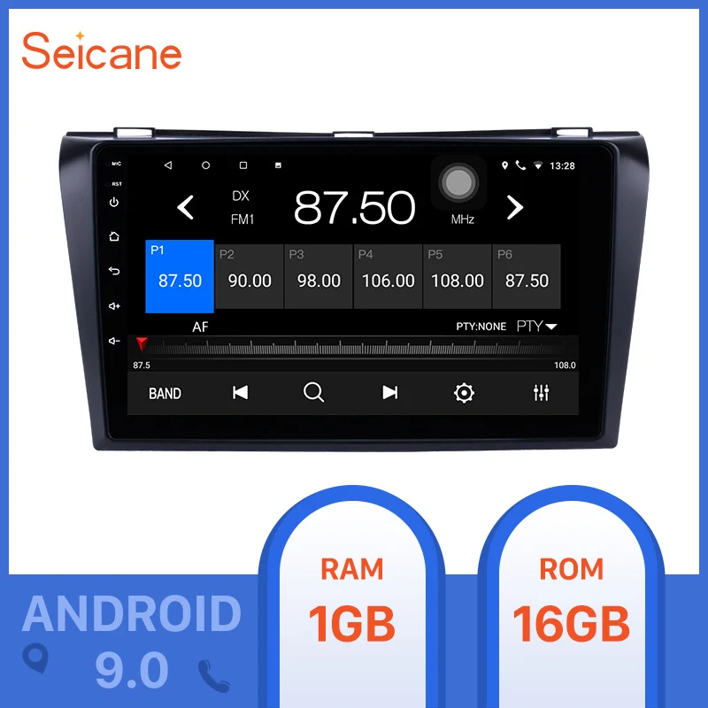 

Seicane 9inch 2din Android 9.0 Autoradio GPS Car Radio Player Stereo for 2004 2005 2006-2009 Mazda 3 with Bluetooth WIFI OBD2