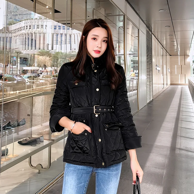 

Short-height Versatile Black INS Cotton-padded Clothes New Style Korean-style Trend Women's Winter Short Jacket Cotton Coat