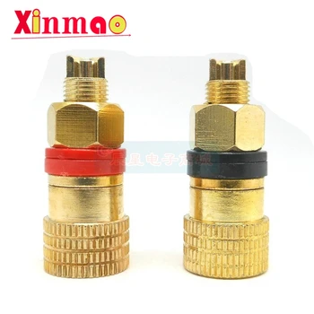 

2pcs pure copper 519 sound horn M8 gold plated terminal lithium battery 8mm high current 100A terminal all copper connector