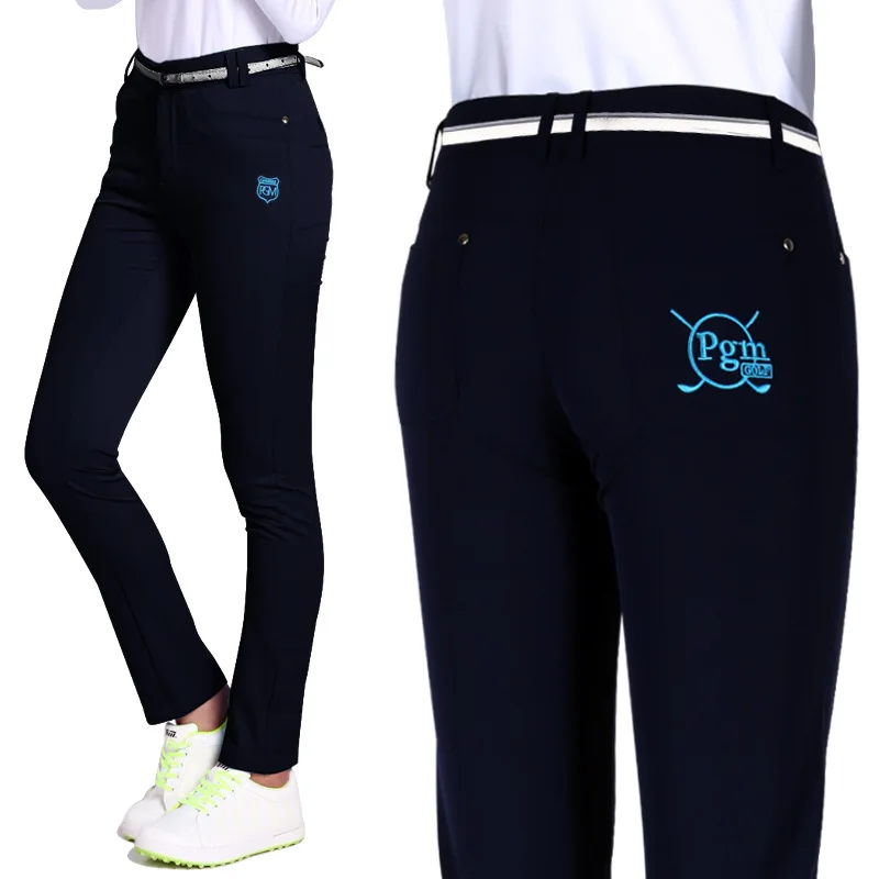 Новые pgm продукты стиль дамы длинные брюки дышащие тонкие высокие эластичные брюки для женщин размер XS-XL - Цвет: navy blue