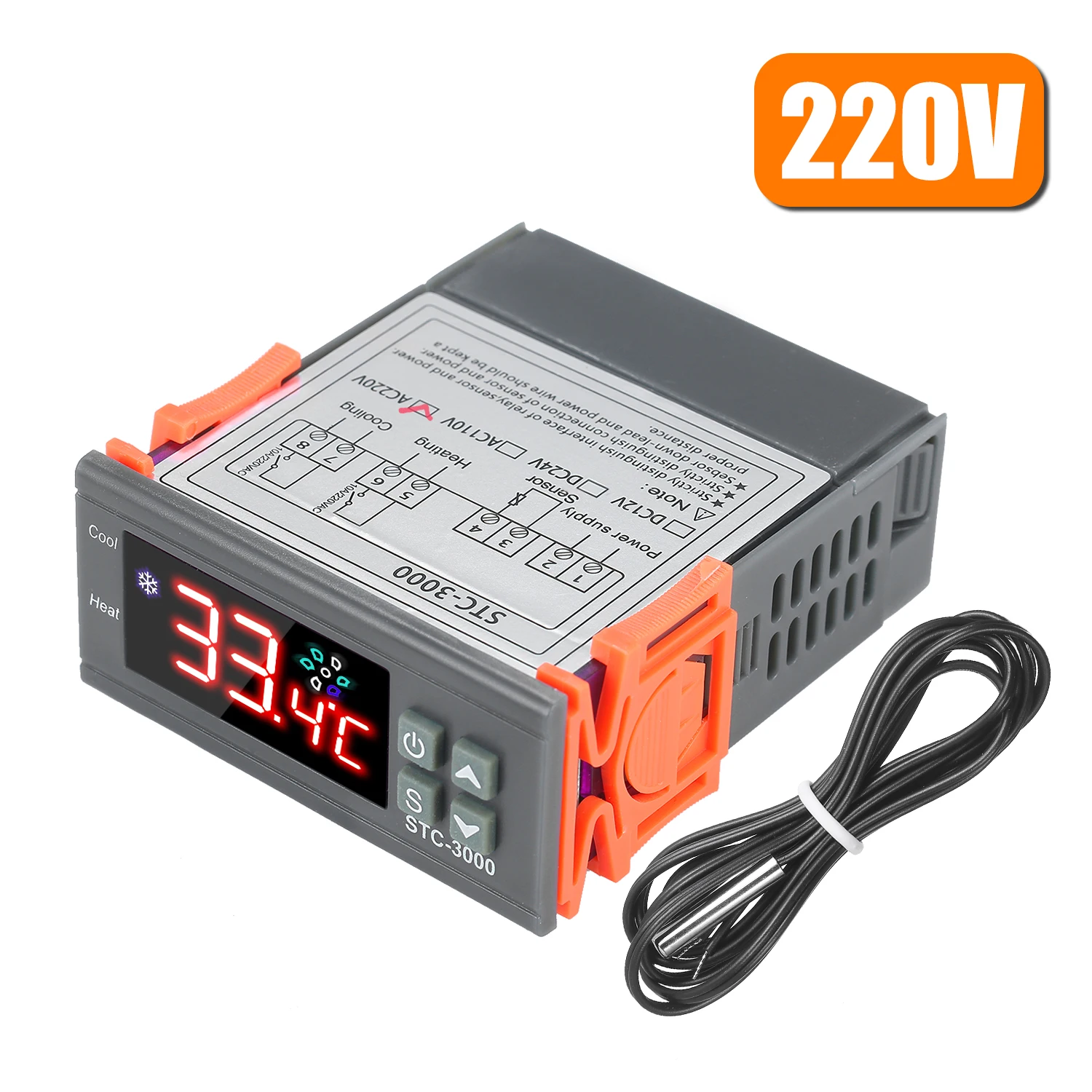 12V/220V Digital Temperaturregler Thermostat LED Control Temperatur Regler New 