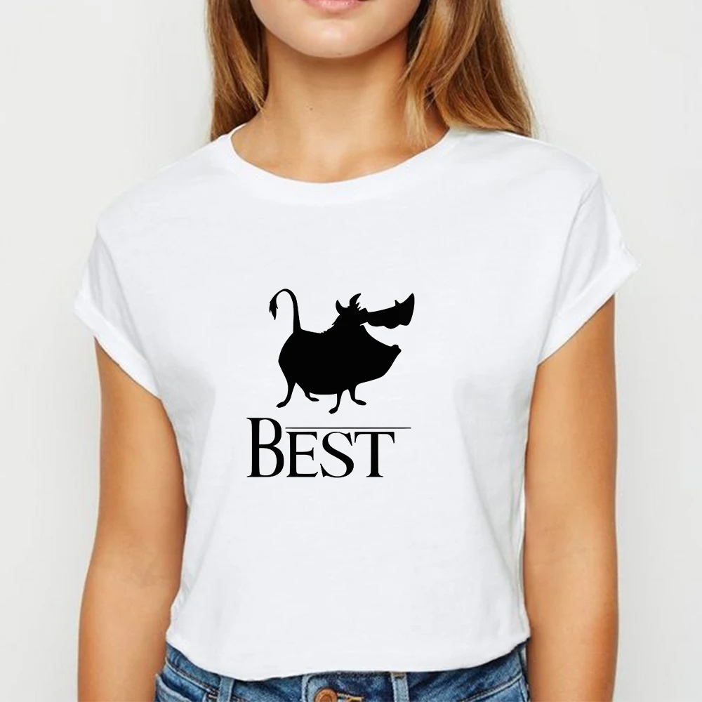 

HAKUNA MATATA Best tshirt Spring Summer Young Ladies Girls T Shirt Harajuku Loose Cool Streetwear White Round Collar T-shirt