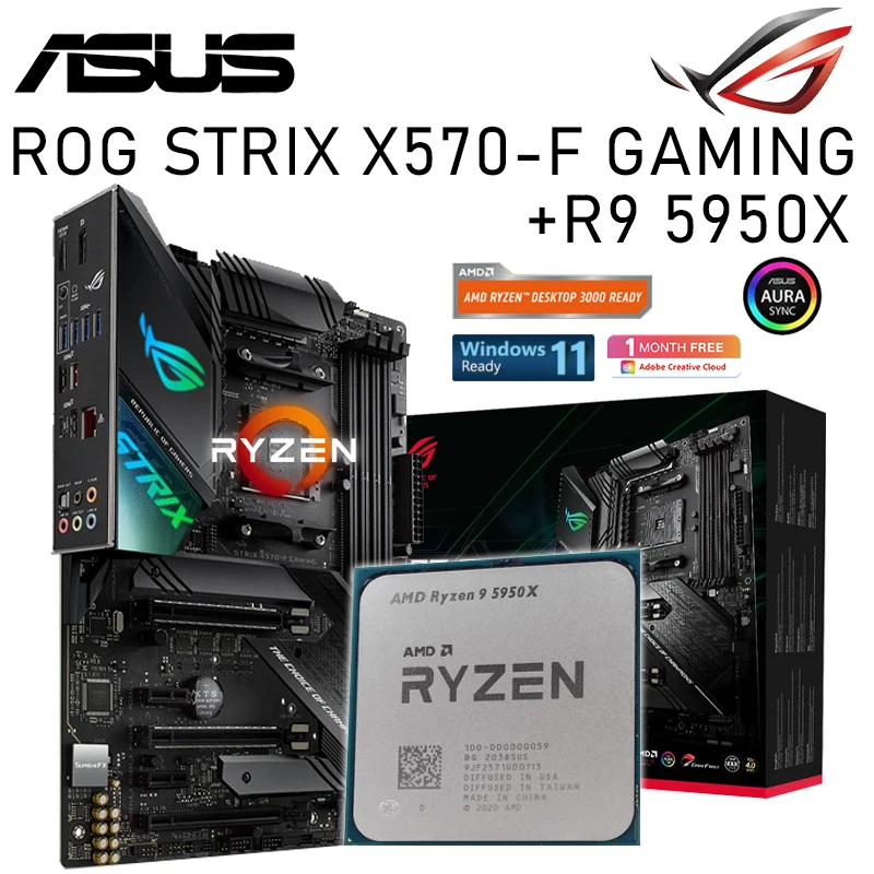 Micro Center AMD Ryzen 5950X 16Core 32Thread AM4 Unlocked Desktop Processor With ASUS ROG