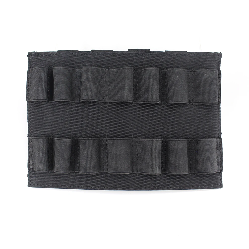 Black Тактический чехол для дробовика патронов Molle 14 Круглый 12GA патронов ружье патрон мягкий держатель для охоты - Цвет: Black