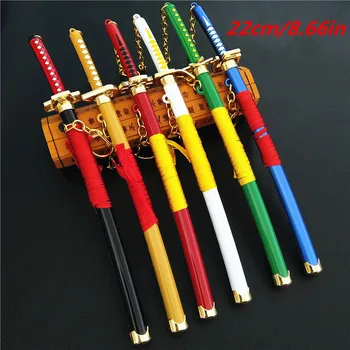 

Hot Anime Naruto One Piece Scabbard Sasuke Grassy Sword Model Pendant Cosplay Props Toys 22CM For Anime Fans Nice Gifts