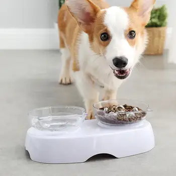 

Waterproof Cat Bowl Healthy Dual-Use Transparent Cat Bowl Smart Pet Bowl Durable To Protect Cervical Weighing Pet Bowl Fresh