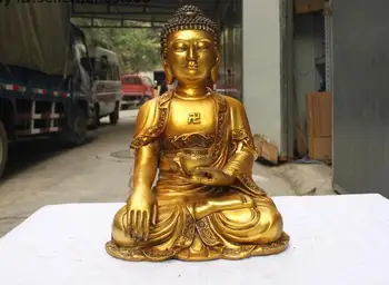 

Tibet Temple hold Bowl Sakyamuni Buddha Bronze Copper Shakyamuni Statue