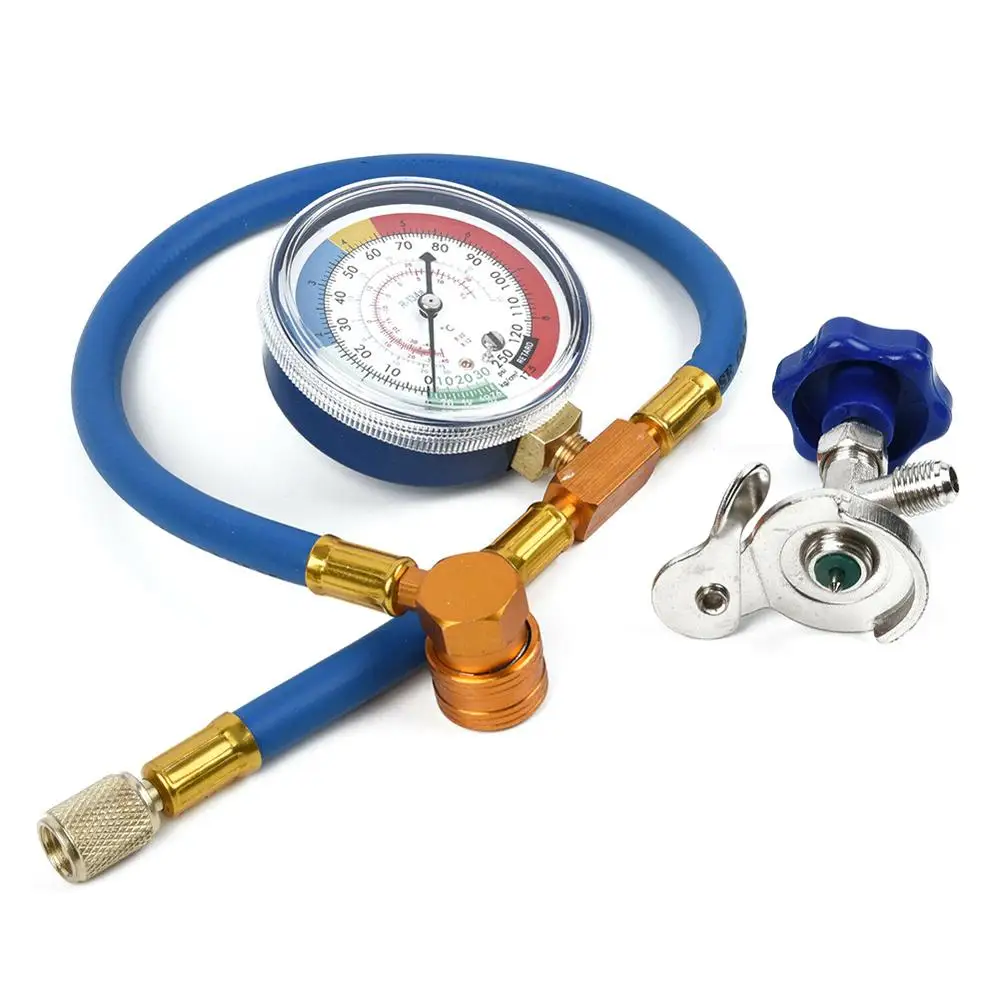 

R134A 200 PSI Car Auto AC Air Conditioning R134A Refrigerant Recharge Measuring Hoses With Pressure Gauge Automotive Supplie Kit