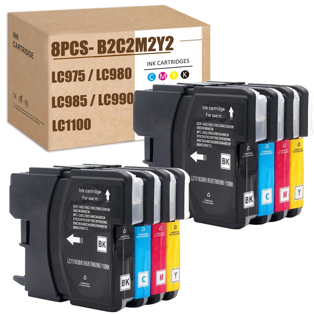 Per Il Fratello Lc-980 Xl Lc980 Xl Lc1100 Xl Lc990 Xl Per Dcp-6690Cn J715W 535Cn J615W,Mfc-250C 255Cw 257Cw 290C 295Cn 297C 5490Cn