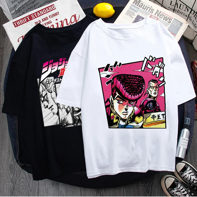 Jojo Bizarre Adventure T Shirt Women Japan Anime Summer Top T shirt Kawaii Jojo Graphic Tshirt Plus Size Unisex Cartoon Female