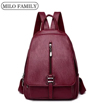 

2020 Vintage Women Backpack High Quality Leather Backpack Women Large Capacity School Bags For Teenage Girls School Backpacks