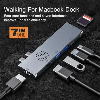 

Docking Stations Dual-end Type-c Male to Dual HDMI USB3.1 PD 60W Docking Station for MacBook Laptop supports up to 10Gbps