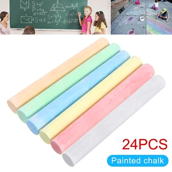 

24pcs/lot Colored Chalk Pens For Blackboard Kitchen Jar 5 Colors Mark Pen Stationery Fewer Chalk Dust Sticks