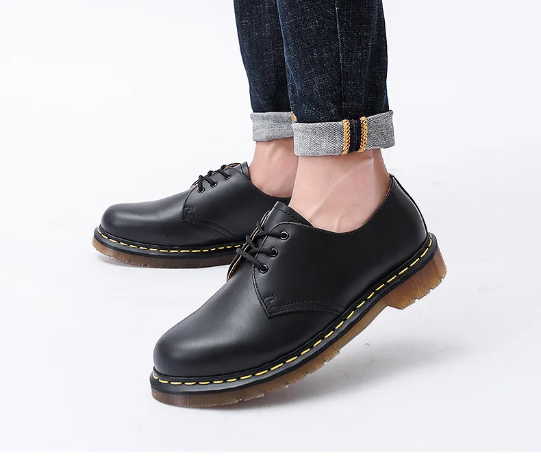 Мужская обувь; сезон весна-осень; кожаные ботинки большого размера; мужские повседневные рабочие туфли; Низкие ботинки Martin; мужская обувь