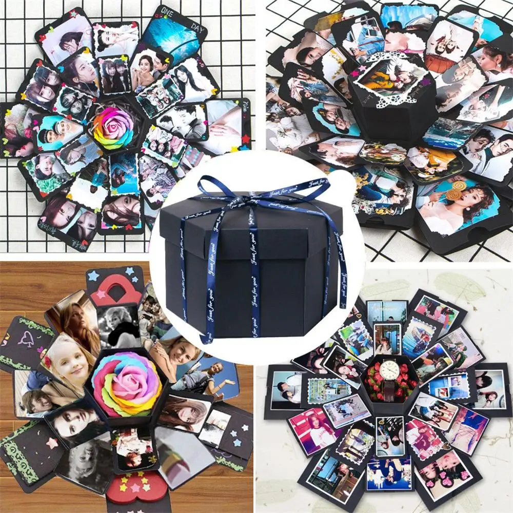 Новый DIY Фотоальбом домашний декор сюрприз любовь взрыв коробка Подарок на