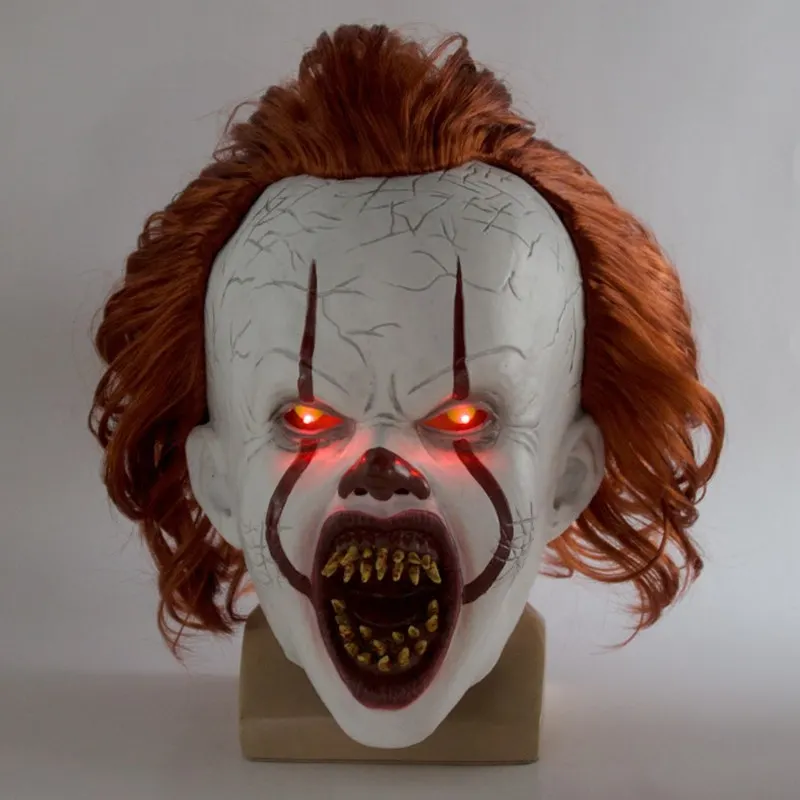 Светодиодный латексный Полнолицевой Stephen King's It: Chapter Two Pennywise Клоун Маска для косплея на Хэллоуин реквизит