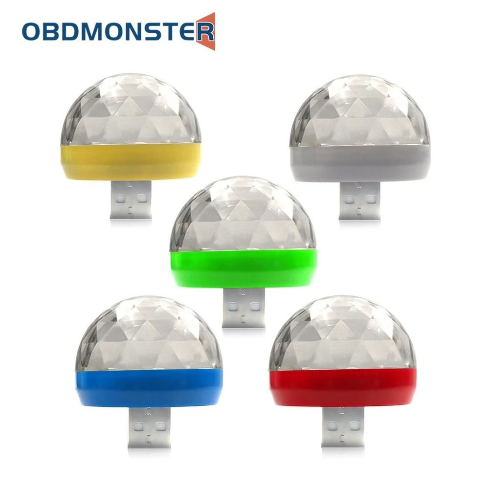 Автомобильная лампа с USB-разъемом DJ RGB миниатюрный Красочный музыкальный