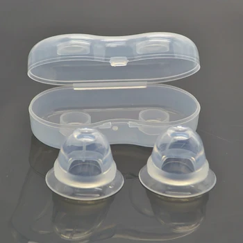 

2pcs/set Protector Nipple Aspirator Soft Silicone Hygiene Transparent Portable Correction Puller Redress Sucking With Box