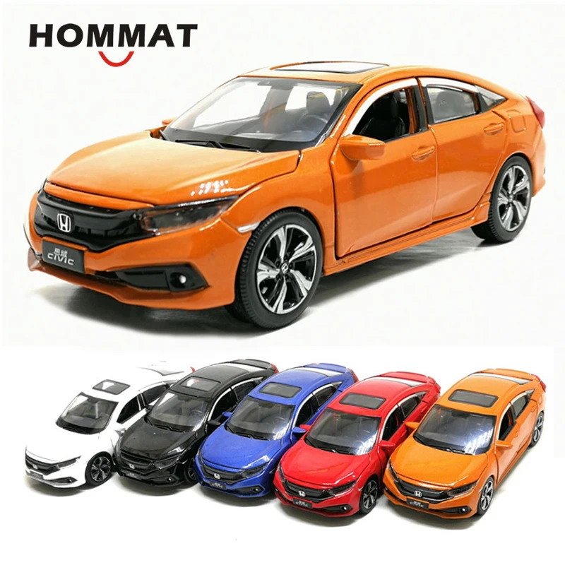 Модель автомобиля HOMMAT 1/32 2019 Honda Civic из металлического сплава литая под давлением