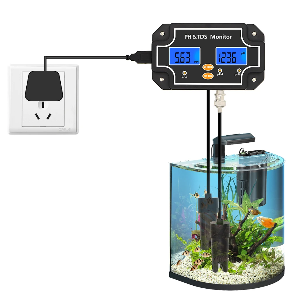 2 in 1 PH TDS Tester PH/TDS-2683 Water Quality Tester TDS Meter Waterproof Double Display Tester for Aquarium Pool Spa 40%OFF