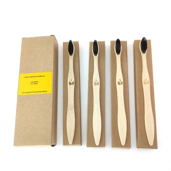

4PCS Eco-Friendly Reusable Bamboo Toothbrushes, Bamboo Toothbrush made from Natural Bamboo Biodegradable Bristles