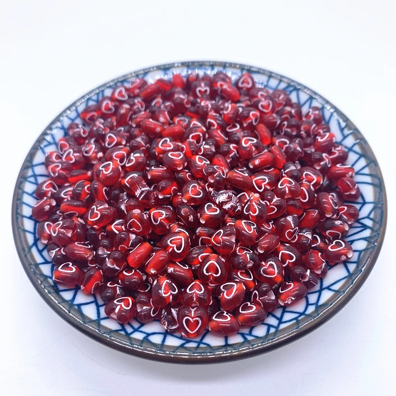 

100pcs/lot 6mm Deep Red Heart-Shaped Acrylic Transparent Beads Spacer Loose Beads For DIY Jewelry Making Necklace Accessorie#02