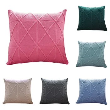 

45X45cm 1 Pair Solid Color Sofa Car Throw Pillow Rice Character Acrylic Cushion DIY Home Decorations