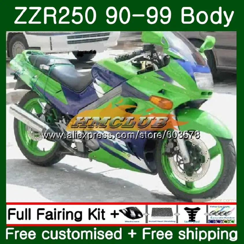 Корпус для KAWASAKI ZZR-250 90 91 92 93 94 99 1990 зеленый 103CL. 52 ZZR 250 90-99 ZZR250 1991 1992 1993 1994 1999 обтекатель - Цвет: No. 1