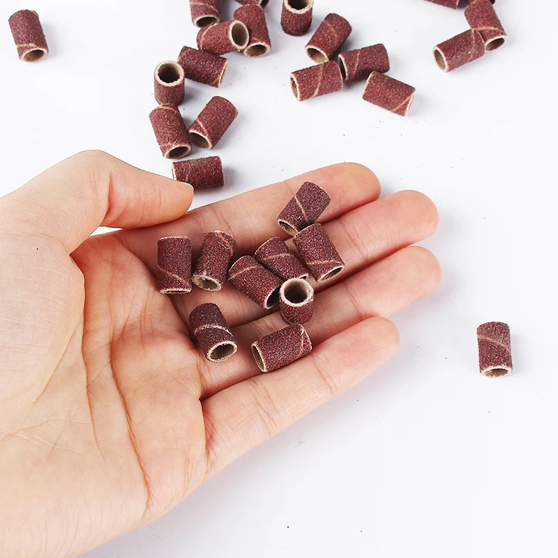 

100 Pcs Nail Art Sanding Bands File 60# 80# 120# For Electric Nail Machine Nail Drill Bits UV Gel Acrylic Polish Remover