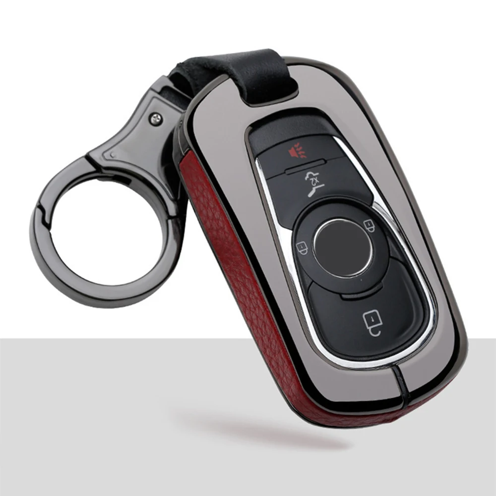 

Zinc Alloy Leather Car Remote Key Case Cover Holder For Buick Encore Envision GL6 GL8 New Lacross Regal Verano Car Accessories