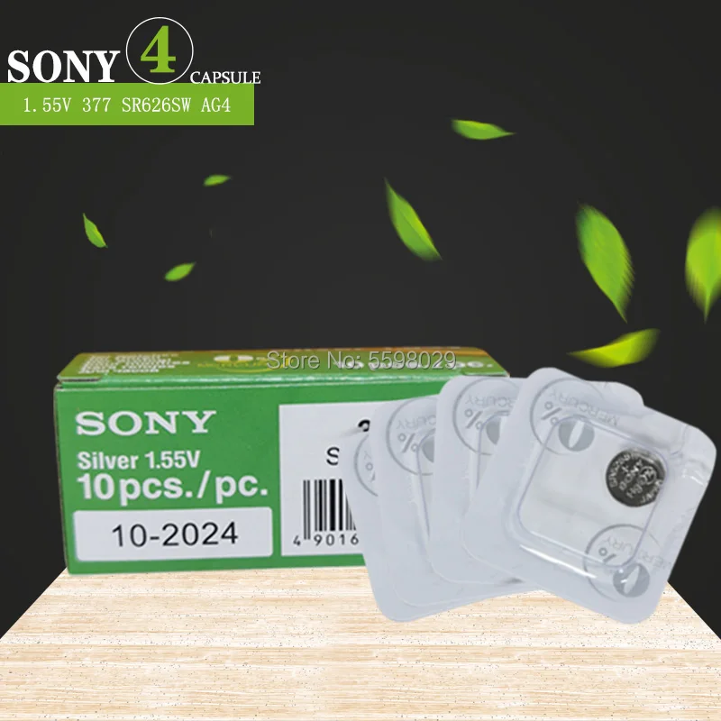 4 шт. Sony Однослойная упаковка 377 AG4 LR626 626 1 55 V sr626sw CX66 часовая батарейка для часов