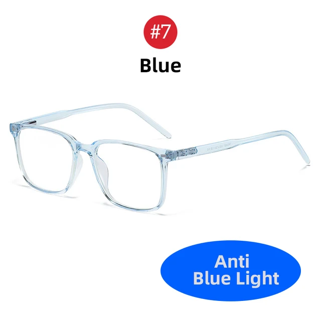 2022 Trending Blue Light Blocking Men's Glasses Gaming TR90 Matte Black Anti Ray Eyeglasses Women Transparent Fashion Eyewear 7 Blue