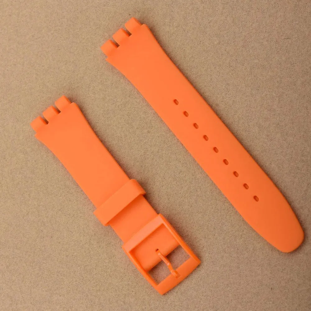 ตัวเลือกสินค้า สายนาฬิกาซิลิโคนยืดหยุ่น สำหรับ Swatch 17/19/20mm - สายกีฬา ผู้ชาย ผู้หญิง