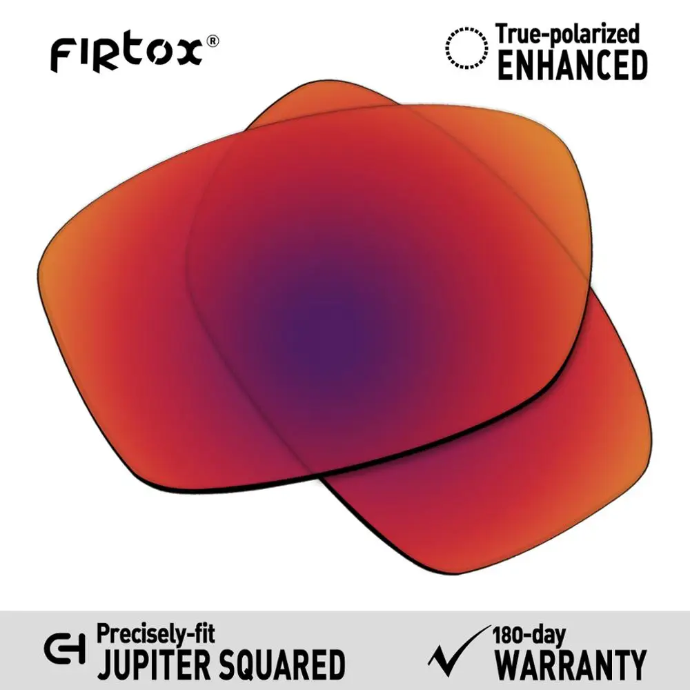 Firtox поляризационные Сменные рассеиватели UV400 для солнцезащитных очков ocley Jupiter в квадрате OO9135(Только Совместимые линзы - Цвет линз: Purple Red